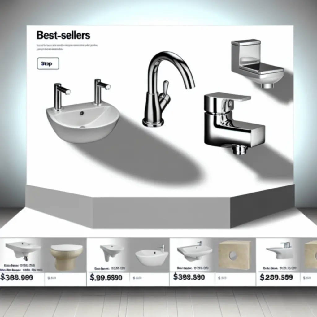 Selectie van populaire sanitair producten in een webshop