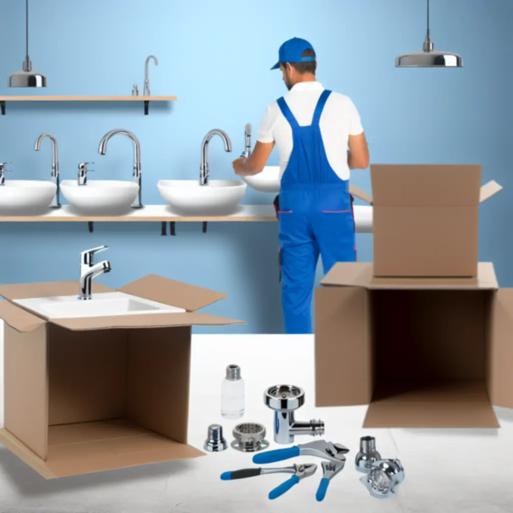 Overzicht van sanitairinstallatie met leidingen en afvoeren