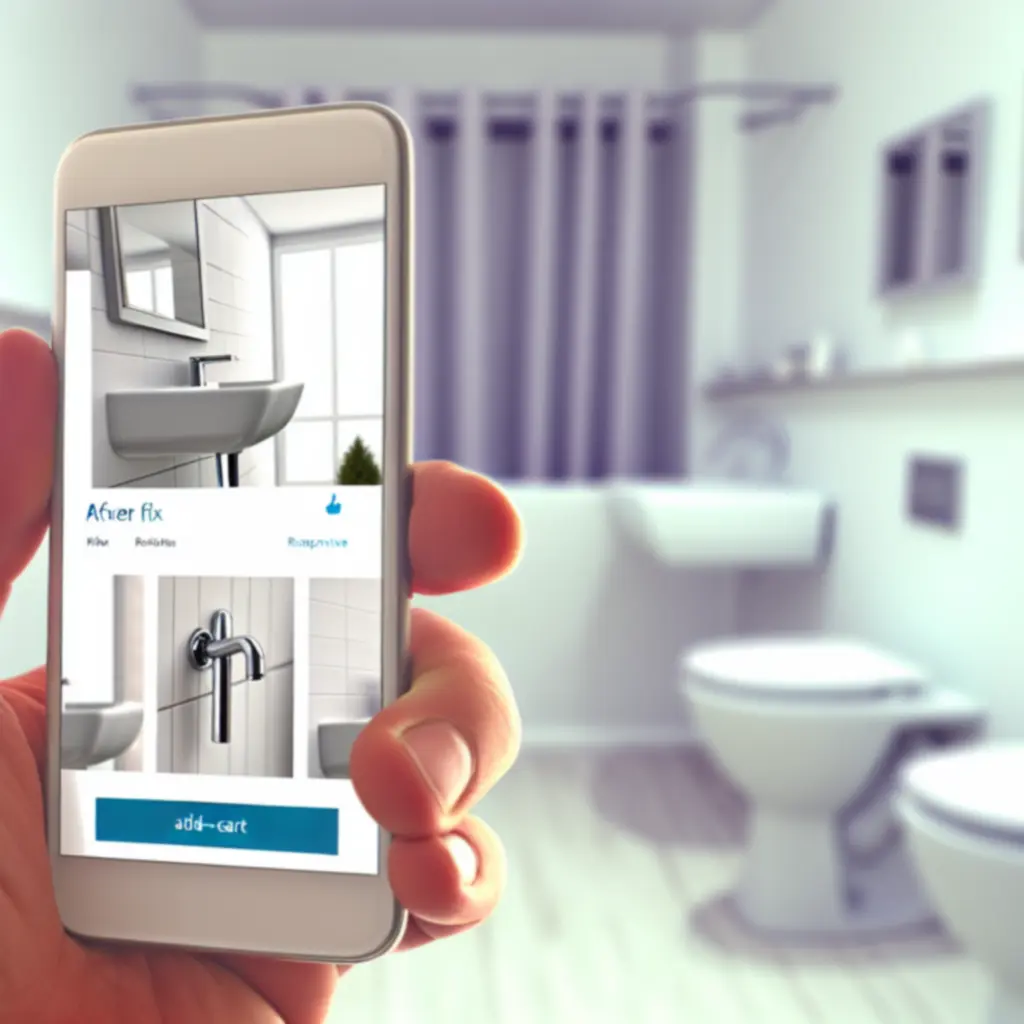 Weergave van de Afvoer Fix webshop op een smartphone