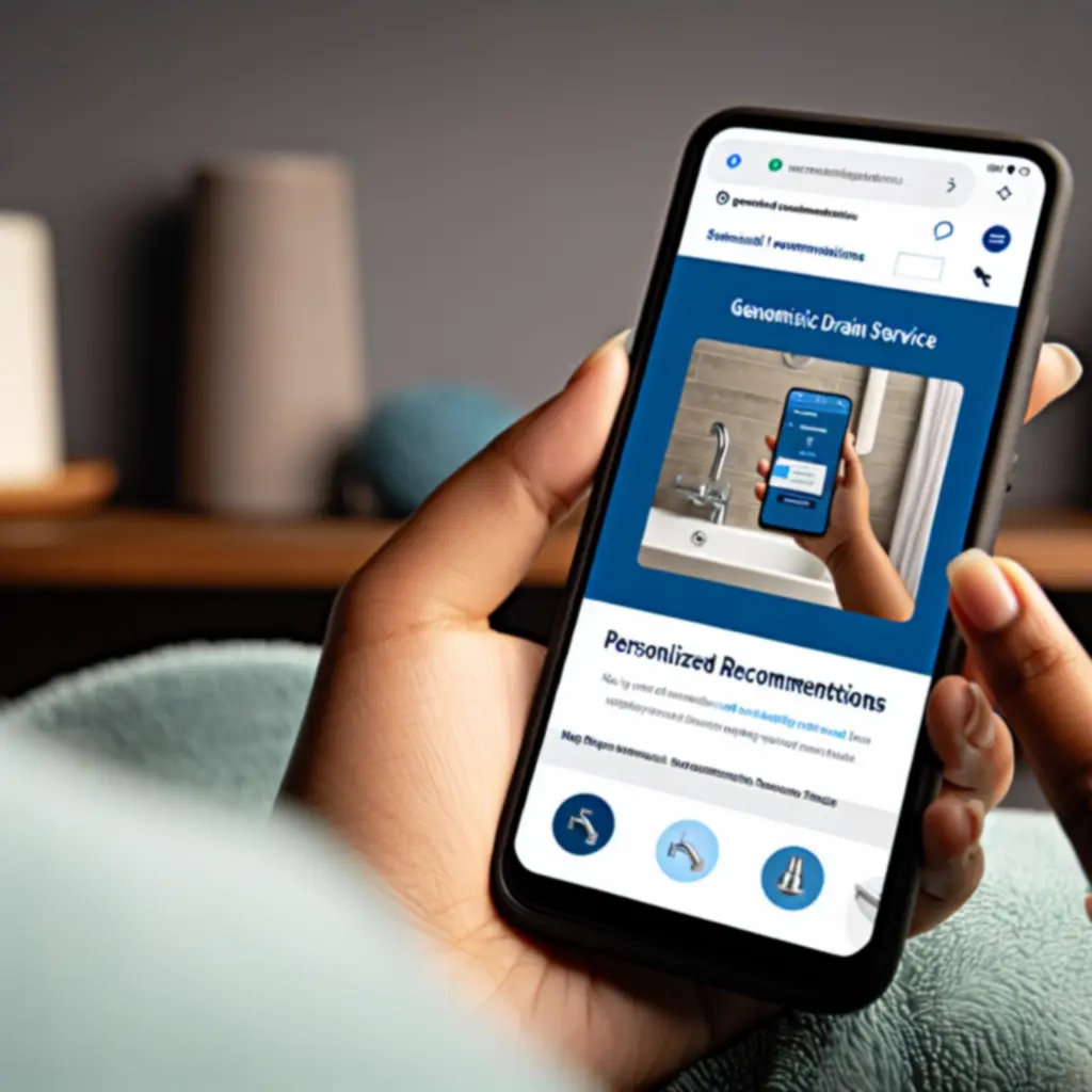 Mobiele weergave met persoonlijke productaanbevelingen op afvoerfix.com